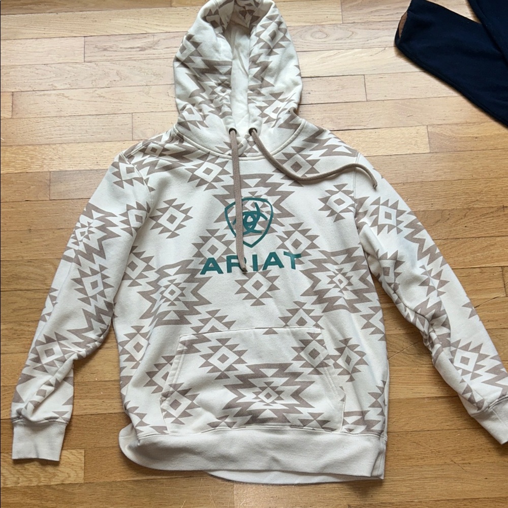 Ariat Beige and White Patterned Hoodie
